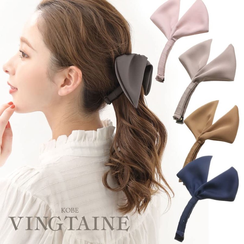 VingTAINE H-364A-NY- Cross Ribbon, Banana Clip, Basic Hair Accessories, Mature