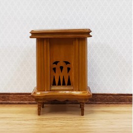 Dollhouse Cabinet Radio Vintage Style Wood Walnut Finish 1:12 Scale Miniature