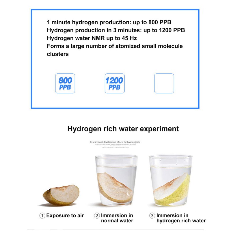Hydrogen Water Bottle 350ML Portable Quick Electrolysis Hydrogen Rich Water