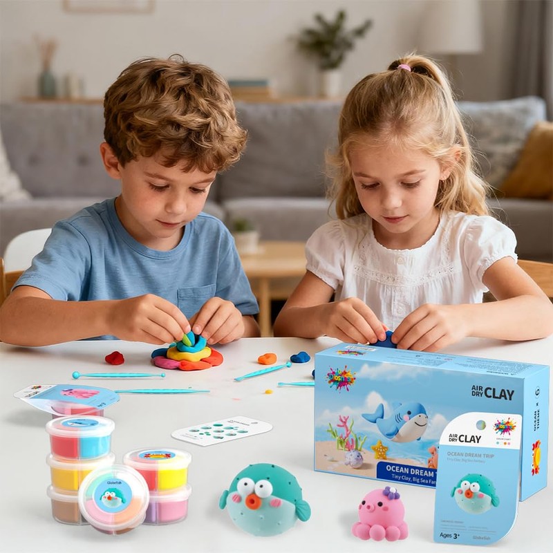 Air Dry Clay for Kids - 6 Ocean Themed Modeling