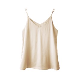 Wantschun Womens Silk Satin Camisole Cami Plain Strappy Vest Top T-Shirt Blouse Tank Shirt V-Neck Spaghetti Strap US Size S;Champagne