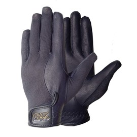 AK Summer Horse Riding Gloves in Soft Leather with Breathable Mesh, Solar Tech (Navy, S)