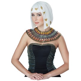 California Costumes Women's Hair-O-Glyphics Egyptian Wig, White, One Size