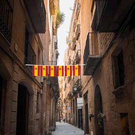 Pandiui23 Spain Flag Pack of 40 Garlands 11.4 m Red Yellow 14 cm x 21 cm Patriotic Sports Events