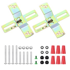 Light Fixture Mounting Brackets, Adjustable Mounting Plates for 4" J-Box, Light Crossbar Set with Screw and Nuts for Wall Light, Close to Ceiling Light, Chandelier, Pendant, 2 Pack (Black)