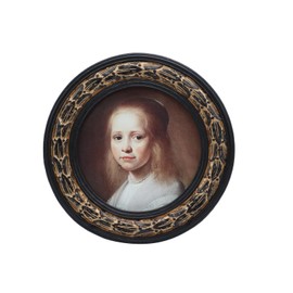 YULINK 3x3 Small Vintage Round Picture Frame, Tiny Antique Ornate Black and Gold Circle Photo Frame, for Tabletop and Wall Display Retro Home Decor, Old Fashioned Photo Gallery Art