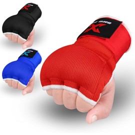 DXD FIT Unterhandschuhe Gel Boxbandagen Innenbandagen 75 cm elastisch lange Handgelenkbandagen Faustpolster Schutz Bandagen Handschuhe Training Kickboxen Kampfsport Punze (Blau, L)