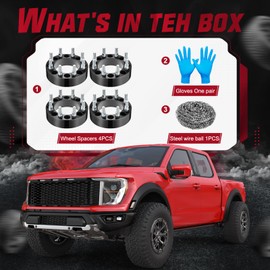 BDFHYK 2 inch Wheel Spacers 8x6.5 Compatible with Ram 2500 3500 1994-2010 E-250 E-350 Econoline F250 F350 1967-2002, 50.8(mm) Thickness, Forged 9/16x18 Studs 126MM Hub Bore 8x165MM, Set of 4