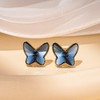 EVEVIC Austrian Crystal Butterfly Stud Earrings for Women S925 Sterling