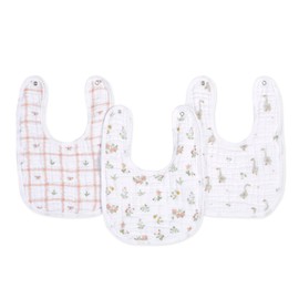 aden + anais essentials bib ESNC30022 100% muslin cotton set of 3 snap bibs