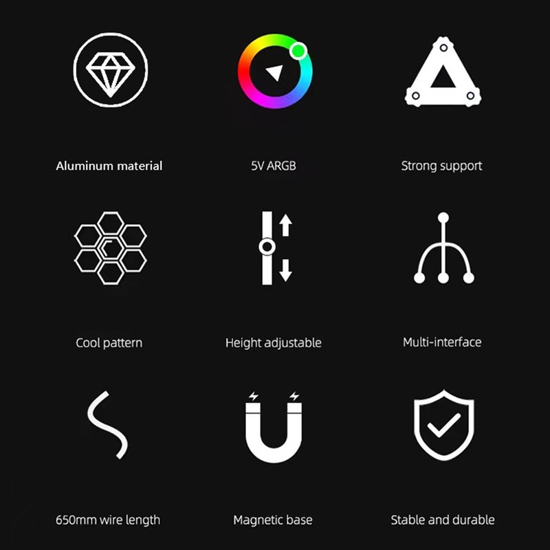 ARGB Magnetic Base, GPU Support Bracket Sliding Adjustable for Desktop