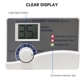 60 Whole House Humidifier Control Humidistat with Outdoor Temperature Sensor - Compatible with 400, 500, 600, 700 Series - Automatic Digital Control for 24VAC Humidifiers