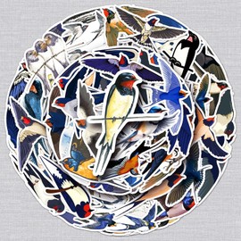 Schwalbe Sticker Swallow Sticker Set 50 Pieces Cute Decoration for Car Laptop Skateboard Bicycle Moped Motorcycle Bicycle Computer Suitable for Adults Children