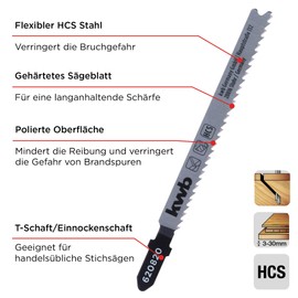 KWB jigsaw blades Down Cut Woodworking One-Tab Shaft 6208 – 25