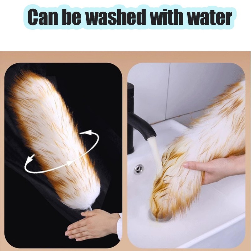 Leories Lambswool Feather Duster with Extension Pole up to 85inch,Extendable