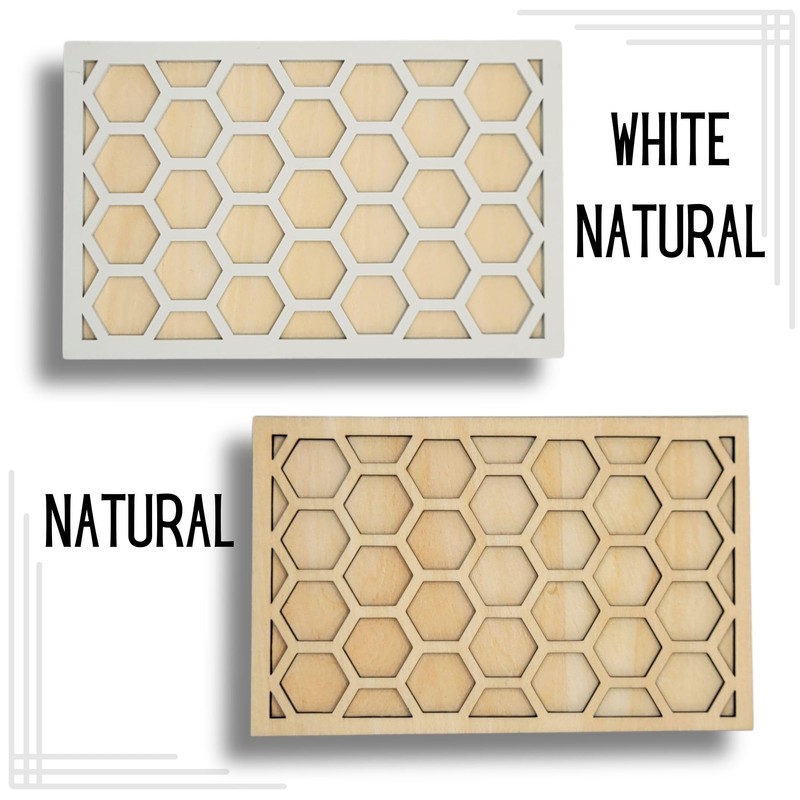 Nest Thermostat Decorative Wall Plate Honeycomb White, Brown Natural Hard