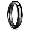 King Will Basic 4mm Men's Black Tungsten Carbide Ring Domed