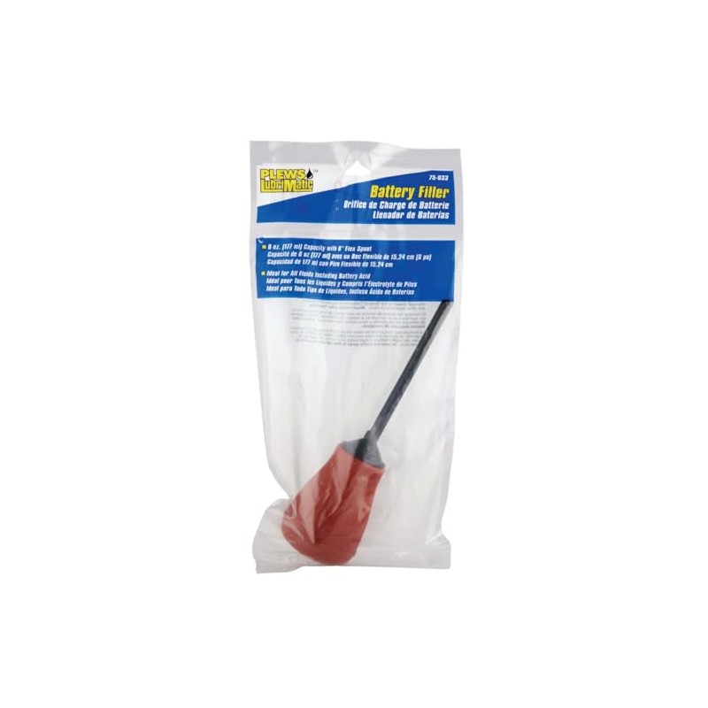 LubriMatic 75-033 Battery Filler w/ Rubber Spout, red, 1 Count