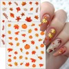 6Sheets Maple Leaf Nail Art Stickers Autumn Pumpkin Maple Leaves
