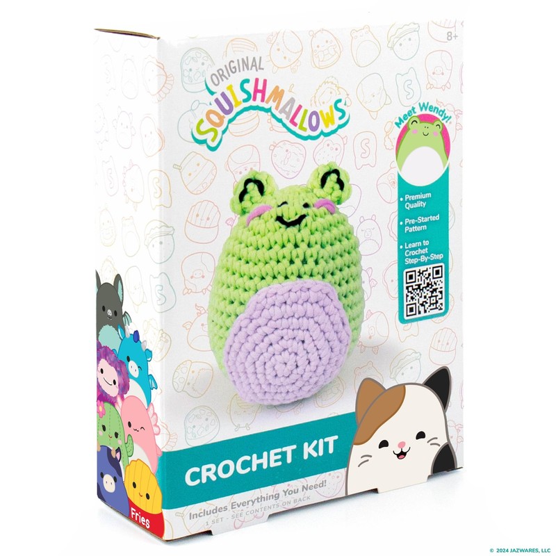 Squishmallow Original Wendy The Frog Crochet Kit, Includes Yarn, Crochet