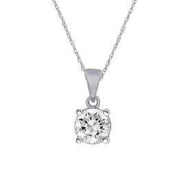 Diamond Pendant Necklace for Women | Certified 1/4 CT. TW. Lab Created Diamond Solitaire Necklace | White Gold Plated Real 925 Sterling Silver | Ideal Gift for Wife