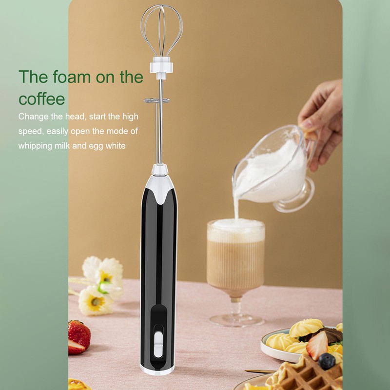 Electric Egg Beater Portable Multi Gears Milk Frother Rechargeable Kitchen