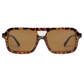 VANLINKER Retro 70s Square Aviator Sunglasses for Women Men Vintage Trendy Rectangle Sun Glasses VL9816,Tortoise