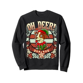 Jack Russell Terrier Oh Deer Christmas Dog Santa Claus Elf Sweatshirt