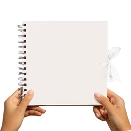 Styloo Small Scrapbook - DIY Scrapbooking Instax Mini Photo Album with 50 White Papers - Perfect Photo Book for Wedding, Anniversary, Birthday, Travel, Friends, Baby and Gift (Small, White)