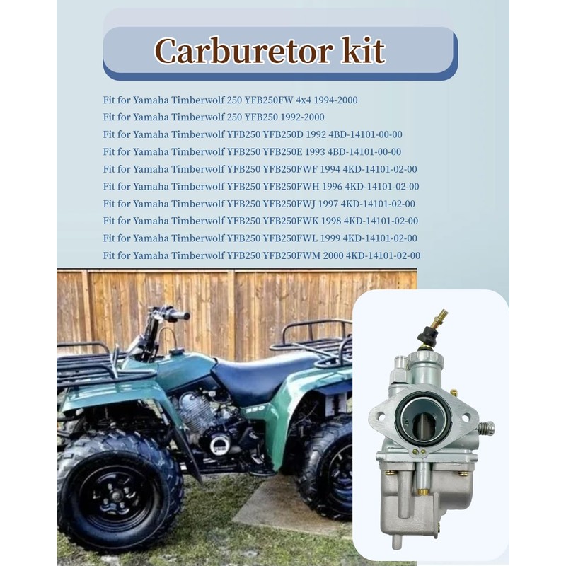 Carburetor Carb Kit Fit for Yamaha Timberwolf YFB 250 TFB250