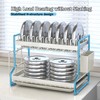 HOISIMDY Dish Drying Rack 2 Tier Countertop Dish Draining Rack