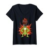 Womens Cartoon Character With Paintbrush For Kids Art Fun V-Neck