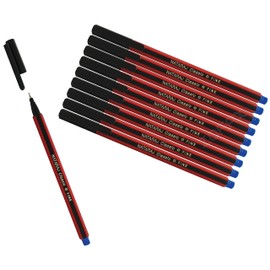 NATARAJ Classic Fine Point BLUE Ballpoint Pens (10 x 0.7mm BLUE Ball Pens + 1 x ZOFAX Ball BLACK Pen)