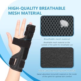 joingood joingood Pinky Finger Splint, Boxer Fracture Splint, Metacarpal Splint for 4th or 5th Finger, Finger Splint for Broken Finger Trigger Finger Arthritis Tendonitis,Fits for Left & Right Hand(Mesh,S/M)