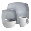 Gibson Elite Soho Lounge Square Reactive Glaze Stoneware Dinnerware Set,