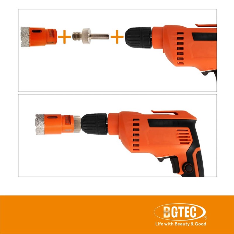BGTEC Core Drill Bit Adapter, 2pcs M14 Thread to Triangle