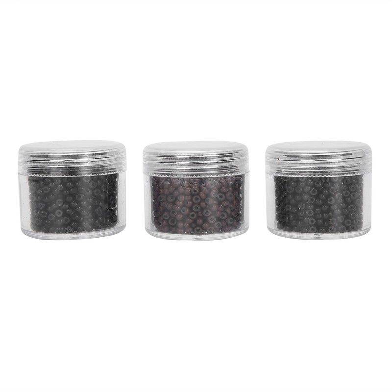 3 Bottles 3.0mm Silicone Micro Links Rings Beads Small Comfortable