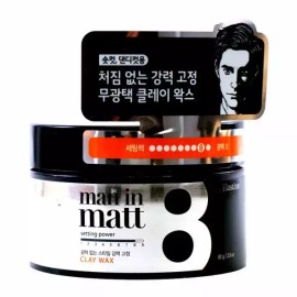 Elastine 가볍게 쏙 엘라스틴 맨인매트 무광택 스타일 강력 고정 클레이 왁스 80g Lightly Snap Elasticity Man In Matt Non-Glossy Strong Hold Clay Wax 80g