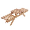 Wooden Standing Foldable 2-layered Potted Plant Flower Shelf Storage Rack