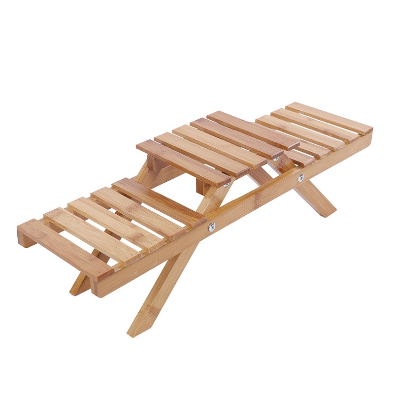 Wooden Standing Foldable 2-layered Potted Plant Flower Shelf Storage Rack