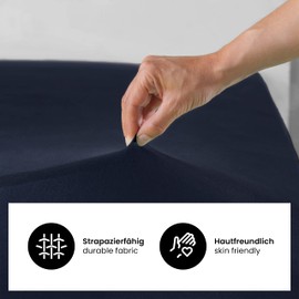 BaSaTex Pack of 2 Jersey Children's Fitted Sheets 60 x 120 - 70 x 140 cm | Fitted Sheet for Baby Cot | Colour: Navy Dark Blue