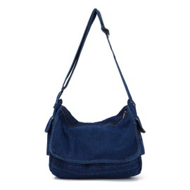 LHHMZ Women Denim Hobo Bag Casual Canvas Messenger Shoulder Bag Retro Large Crossbody Satchel Bag