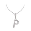 Paialco Initial Letter P Pendant Necklace for Women, White Gold