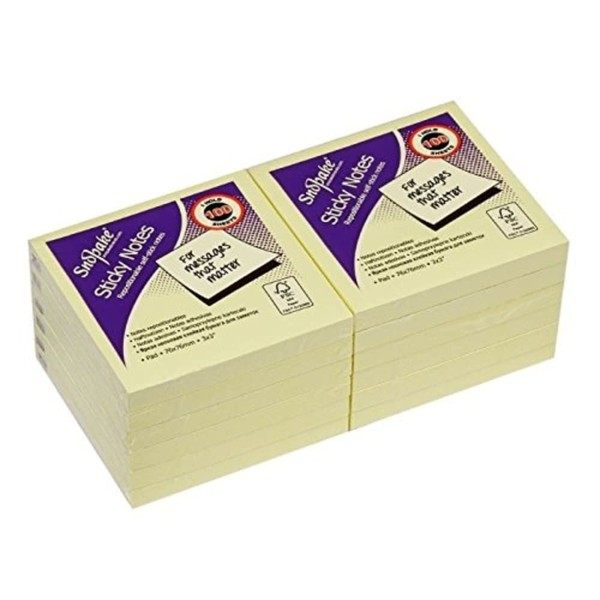 Snopake 76 x 76 mm Yellow Sticky Notes [Pack of