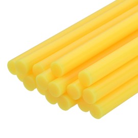 sourcing map 16 Pcs Mini Hot Glue Sticks, 0.28" Dia x 7.87" Long EVA Glue Gun Sticks, Light Yellow Mini Hot Melt Glue Sticks for DIY Craft Sticky Projects