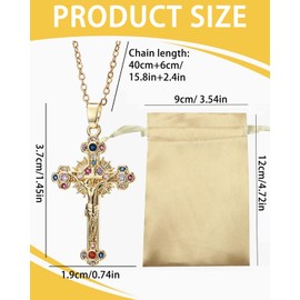 KGDUYC Women's Gold Cross Necklace, Cross Chain, Cross Chain Gold, Women's AAA Zirconia Cross Pendant, Cross Necklace, Fashion Jewellery for Women Girls Gift, Cross, with 1 Velvet Bag
