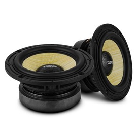 DS18 DXQ3.5 3.5" Midrange Speakers – Pair, 60W RMS, 120W Max, 4 Ohm, Yellow Straw + Composite Foam Cone, Neodymium Magnet, Shallow Mount Car Audio Upgrade, High Clarity & Durable Design