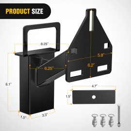 Nilight Spare Tire Carrier Mount Stake Pocket Boat 3-Nuts Trailer Bracket
