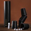 Leather Dice Cup Set, 5 Black Leather Dice Cups +