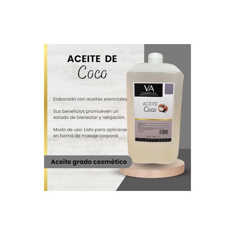 Aceite Masajes Coco Corporal Spa Profesional 4 Litros VA
